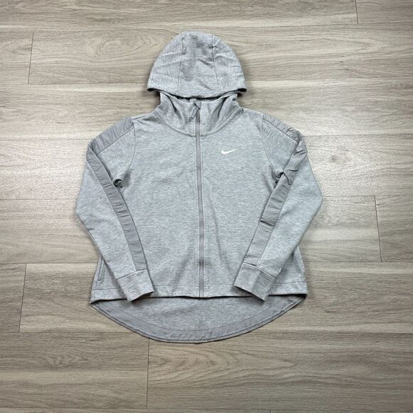 Nike Womens Sweatshirt Small Gray Hooded Full Zip Sports - Picture 1 of 10